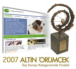 2007 Altn rmcek 
              la Sanayi Kategorisinde Finalist 
              Novakim la Sanayinin
              Web sitesi tasarm 